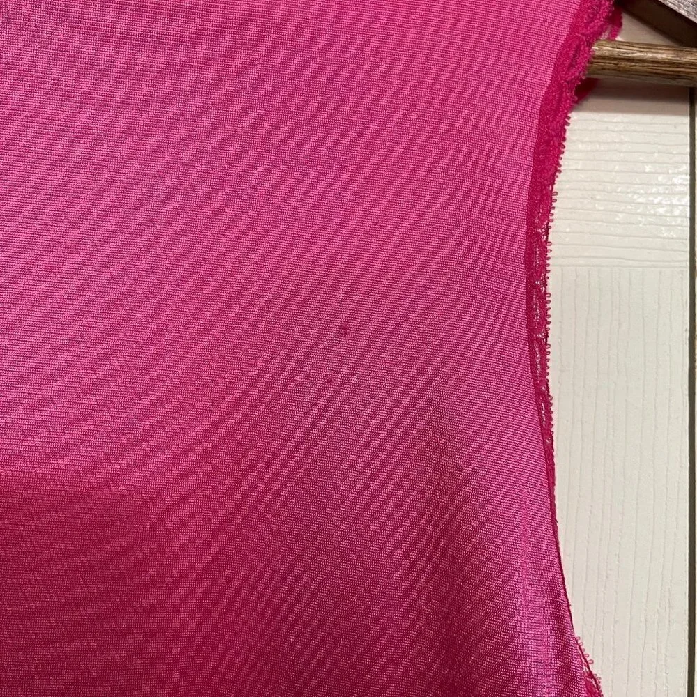 Vintage Vanity Fair Women's Pink Sleeveless Lace Trim Satin Nightgown Medium - Picture 6 of 7